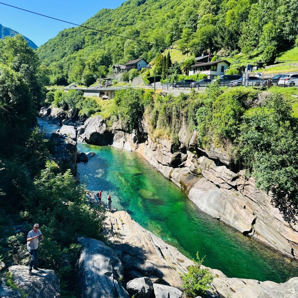 Vale Verzasca River and mountain