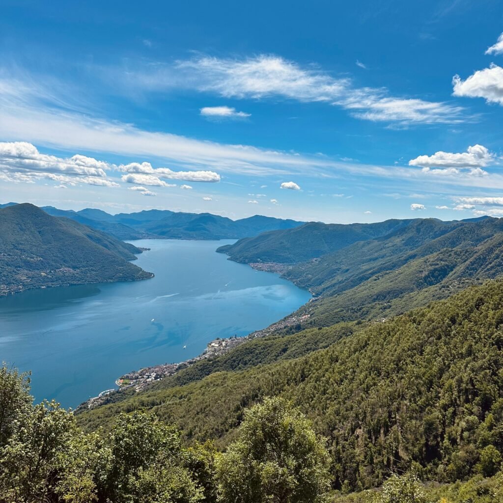 Stunning view from Pizzo di Lione on Lake Maggiore